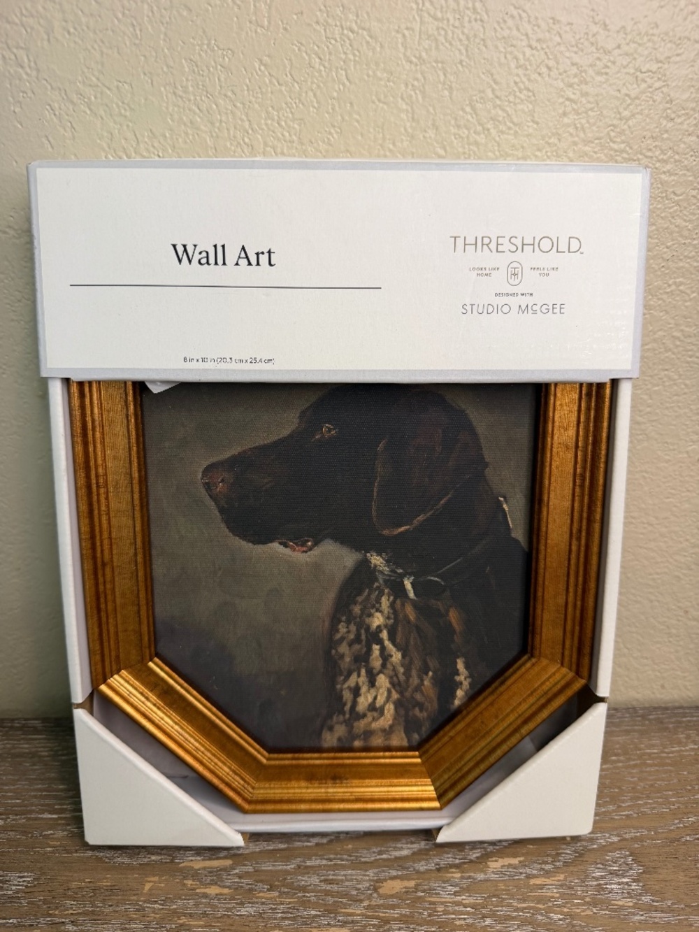 Threshold Studio McGee Pointer Dog Portrait Wall Art 8x10 Gold Frame Target NEW